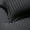 1000 Thread Count Damask Stripe 5 Piece Duvet Cover Set Oversized King Plus Size 120x128 Inch 100% Egyptian Cotton (1 Duvet Cover & 4 Pillow Shams) Zipper Closure & Corner Ties, Dark Grey Striped view 4