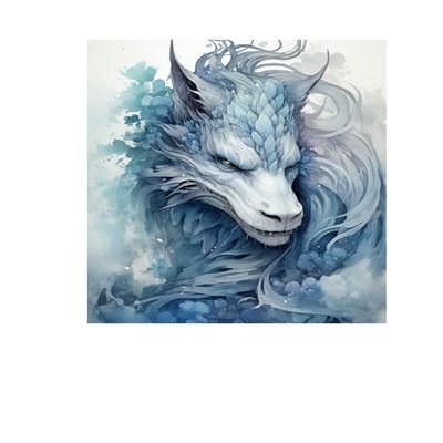 11x14 Fantasy Wall Art Canvas Print (Blue Dragon)