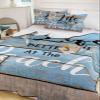 Twin XL Quilt Bedding Set, Summer Life Beach Retro Wood Board Lightweight Coverlet Summer Comforter Set Soft Microfiber Bedspread, Starfish Nautical Theme 3 Piece Quilt Set with 2 Pillow Shams view 2