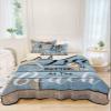 Twin XL Quilt Bedding Set, Summer Life Beach Retro Wood Board Lightweight Coverlet Summer Comforter Set Soft Microfiber Bedspread, Starfish Nautical Theme 3 Piece Quilt Set with 2 Pillow Shams view 3