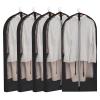 5pcs three-dimensional design dust-proof clothes cover,thickened transparent suit protector garment bags,zipper design clothes protectors, dust-proof moisture-proof, easy to carry(Black,23*59*3.9IN) view 1