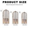 5pcs three-dimensional design dust-proof clothes cover,thickened transparent suit protector garment bags,zipper design clothes protectors, dust-proof moisture-proof, easy to carry(Black,23*59*3.9IN) view 2
