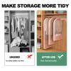 5pcs three-dimensional design dust-proof clothes cover,thickened transparent suit protector garment bags,zipper design clothes protectors, dust-proof moisture-proof, easy to carry(Black,23*59*3.9IN) view 3