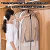 5pcs three-dimensional design dust-proof clothes cover,thickened transparent suit protector garment bags,zipper design clothes protectors, dust-proof moisture-proof, easy to carry(Black,23*59*3.9IN) view 4