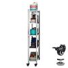 Ultra-Thin Storage Cart,Extra Tall 5 Tier Stainless Steel Kitchen Storage Rack with Wheels Slim Organizer Cart for Small Spaces Narrow Shelf Unit 21x50x147cm view 1