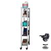 Ultra-Thin Storage Cart,Extra Tall 5 Tier Rolling Kitchen Storage Rack for Small Spaces Stainless Steel Narrow Shelf Unit Slim Organizer Cart with Wheels (26x60x147cm) view 1