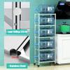 Ultra-Thin Storage Cart,Extra Tall 5 Tier Rolling Kitchen Storage Rack for Small Spaces Stainless Steel Narrow Shelf Unit Slim Organizer Cart with Wheels (26x60x147cm) view 3