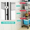 Ultra-Thin Storage Cart,Extra Tall 5 Tier Rolling Kitchen Storage Rack for Small Spaces Stainless Steel Narrow Shelf Unit Slim Organizer Cart with Wheels (26x60x147cm) view 4