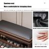 JIHAJU Solid Wood Entrance Shoe Bench, End of Bed Bench,PU Leather Shoe Storage Bench, Shoe Organizer,Height-Adjustable and Removable Shelve,for Bedroom,Hallway,Balcony Entryway(Black,120cm/47.2in) view 4