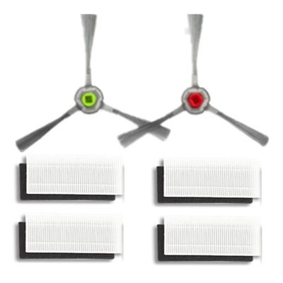 AYAUPGVQVC 4*Filters + 2*Side Brushes Filter Side Brush Fit for Yeedi K600 K700 Robotic Vacuum Cleaner Sweeper Sweeping Cleaning Replacement Vacuum Cleaner Parts and Accessories