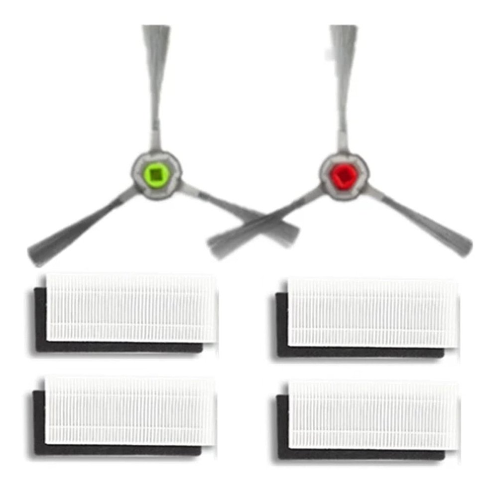 AYAUPGVQVC 4*Filters + 2*Side Brushes Filter Side Brush Fit for Yeedi K600 K700 Robotic Vacuum Cleaner Sweeper Sweeping Cleaning Replacement Vacuum Cleaner Parts and Accessories