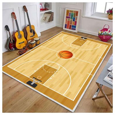 Basketball Carpet for Boys Bedroom, Basketball Court Rug for Kids Room Decor, Sport Area Rugs Bedroom Living Room Floor Mat, Non-Slip Washable Play Mat(5.27.9ft/6394in)
