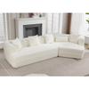 147" Modern Modular Sofa,Modern Minimalist Boucle Couch Comfy Upholstered L Shaped Sofa with 5 Pillows and High-Density Foam, for Home Office,Salon, 2 Piece Free Combination,Anti-Wrinkle (147" White) view 1