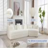 147" Modern Modular Sofa,Modern Minimalist Boucle Couch Comfy Upholstered L Shaped Sofa with 5 Pillows and High-Density Foam, for Home Office,Salon, 2 Piece Free Combination,Anti-Wrinkle (147" White) view 3