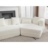 147" Modern Modular Sofa,Modern Minimalist Boucle Couch Comfy Upholstered L Shaped Sofa with 5 Pillows and High-Density Foam, for Home Office,Salon, 2 Piece Free Combination,Anti-Wrinkle (147" White) view 4