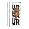 Leopard Thunder Nurse Stainless Steel Vacuum Insulated Tumbler 20 oz Coffee Mug with Leak-Proof Flip Lid Metal Straw Cleaning Brush cup gift view 1