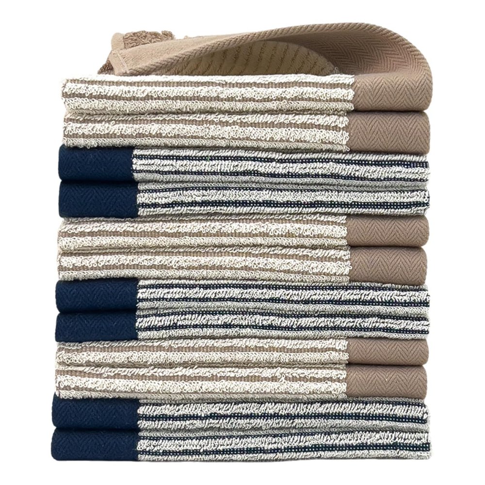 12 Pack Microfiber Washcloths Set Premium Face Cloths, Highly Absorbent and Soft Feel Fingertip Towels Lint Free, Scratch-Free, Highly Absorbent, Reusable Cleaning Rags for , Kitchen, Car, Glass, Stai