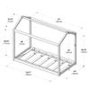 Max & Lily Twin Floor House Bed, Modern Solid Wood Low Bed Frame for Kids, Montessori Floor Bed for Bedroom, Playroom, Wooden Slats, White view 2