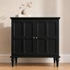 ARTPOWER Black Sideboard Buffet Cabinet with Storage, Mid-Century Modern Storage Cabinet with 2 Doors and Adjustable Shelves, Accent Style Sideboard for Entryway, Dining Room, Living Room view 1