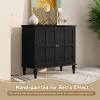 ARTPOWER Black Sideboard Buffet Cabinet with Storage, Mid-Century Modern Storage Cabinet with 2 Doors and Adjustable Shelves, Accent Style Sideboard for Entryway, Dining Room, Living Room view 2