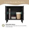 ARTPOWER Black Sideboard Buffet Cabinet with Storage, Mid-Century Modern Storage Cabinet with 2 Doors and Adjustable Shelves, Accent Style Sideboard for Entryway, Dining Room, Living Room view 3