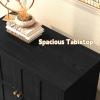 ARTPOWER Black Sideboard Buffet Cabinet with Storage, Mid-Century Modern Storage Cabinet with 2 Doors and Adjustable Shelves, Accent Style Sideboard for Entryway, Dining Room, Living Room view 4