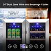 ChicHabitat 24" Dual Zone Wine Cooler and Beverage Refrigerator, Holds 55 Cans & 20 Bottles, Quiet Compressor, Glass Door, Blue/White LED, Under Counter Design for Home, Bedroom, and Kitchen view 4