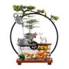 YOUQUEEN Tabletop Fountains Tabletop Fountains Creative Simple Water Ornaments Desktop Ceramic Fountain Home Living Room Circulating Water Glass Fish Tank Ornaments Indoor Tabletop Water Fountain view 1