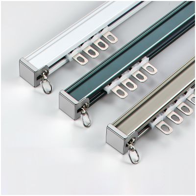 Heavy Duty Curtain Track, Curtain rods, Sliding Curtain Track, Sound Proof Curtains Track, with Mute Rollers, for Straight & Bay Window Rail Top Or Face Fix All Fixings(White,1.30m/4.26FT)