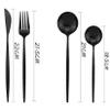 4/16/24/32/40/48 Pieces White Silver Stainless Steel Tableware Dessert Spoon Tableware Set Steak Knife Set Knife Fork Spoon Portable Tableware(Gold,4Set-16Pcs) view 2
