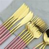 4/16/24/32/40/48 Pieces White Silver Stainless Steel Tableware Dessert Spoon Tableware Set Steak Knife Set Knife Fork Spoon Portable Tableware(Gold,4Set-16Pcs) view 4