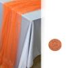 Pearl Table Runner Wedding Decor:Tulle Tablecloth Pearl Embellished Sheer Table Cloth Runners for Bridal Shower Party Engagement Arch Veil Lace Decorations (Orange, 1pcs 150x150cm(59x59inch)) view 1