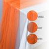 Pearl Table Runner Wedding Decor:Tulle Tablecloth Pearl Embellished Sheer Table Cloth Runners for Bridal Shower Party Engagement Arch Veil Lace Decorations (Orange, 1pcs 150x150cm(59x59inch)) view 2