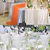 Pearl Table Runner Wedding Decor:Tulle Tablecloth Pearl Embellished Sheer Table Cloth Runners for Bridal Shower Party Engagement Arch Veil Lace Decorations (Orange, 1pcs 150x150cm(59x59inch)) view 3