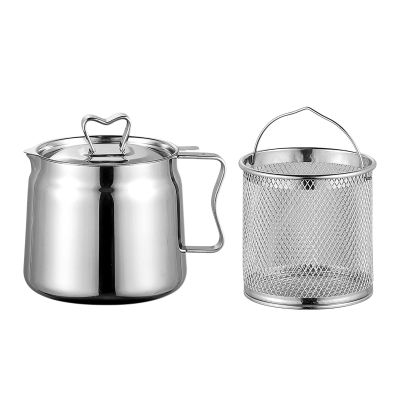 HomeLoft Basics Deep Fryer, for Oil, Cooking Pot Made of Stainless Steel, Practical Saver, 1.5L
