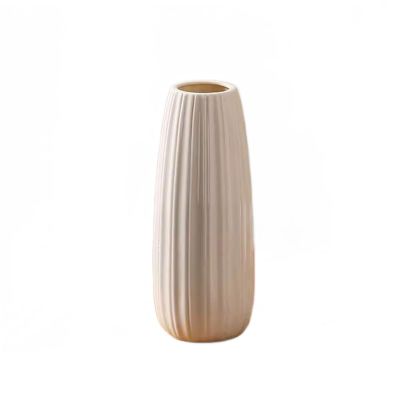 Aimeryup Inn Vase Ceramic Ornament Flower Arrangement Living Room Office TV Cabinet Restaurant Study Aisle Shop(Size:20X7.5CM,Color:A)