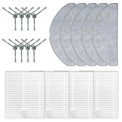 17Pcs/Set Side Brush HEPA Filter Mop Cloth Vacuum Cleaner Accessories.Compatible For Honiture V8 Pro