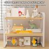 Bamboo and Metal Desk Shelf Organizer Storage Rack,Desktop Bookshelf 2/3 Layer,Adjustable Wood Desk Shelf Organizer,Multi-Purpose Home Office Desk Organizer,Suitable for office,kitchen,school, home. view 3