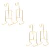 BEBEMOKO 4pcs Desktop Cup Stand and Plate Holder Metal Display Rack for Plates Dishes and Mugs Elegant Design for Home Office Decor view 1