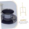 BEBEMOKO 4pcs Desktop Cup Stand and Plate Holder Metal Display Rack for Plates Dishes and Mugs Elegant Design for Home Office Decor view 4