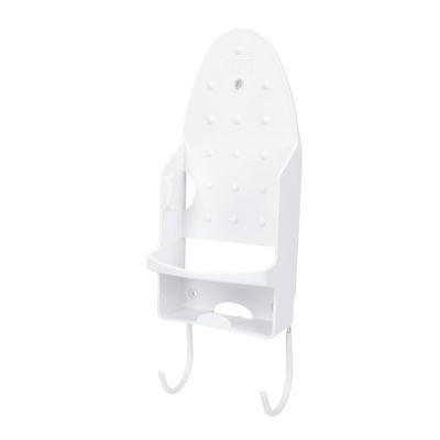 Wall Mounted Iron Rack and Ironing Board Shelf White Pbt Holder