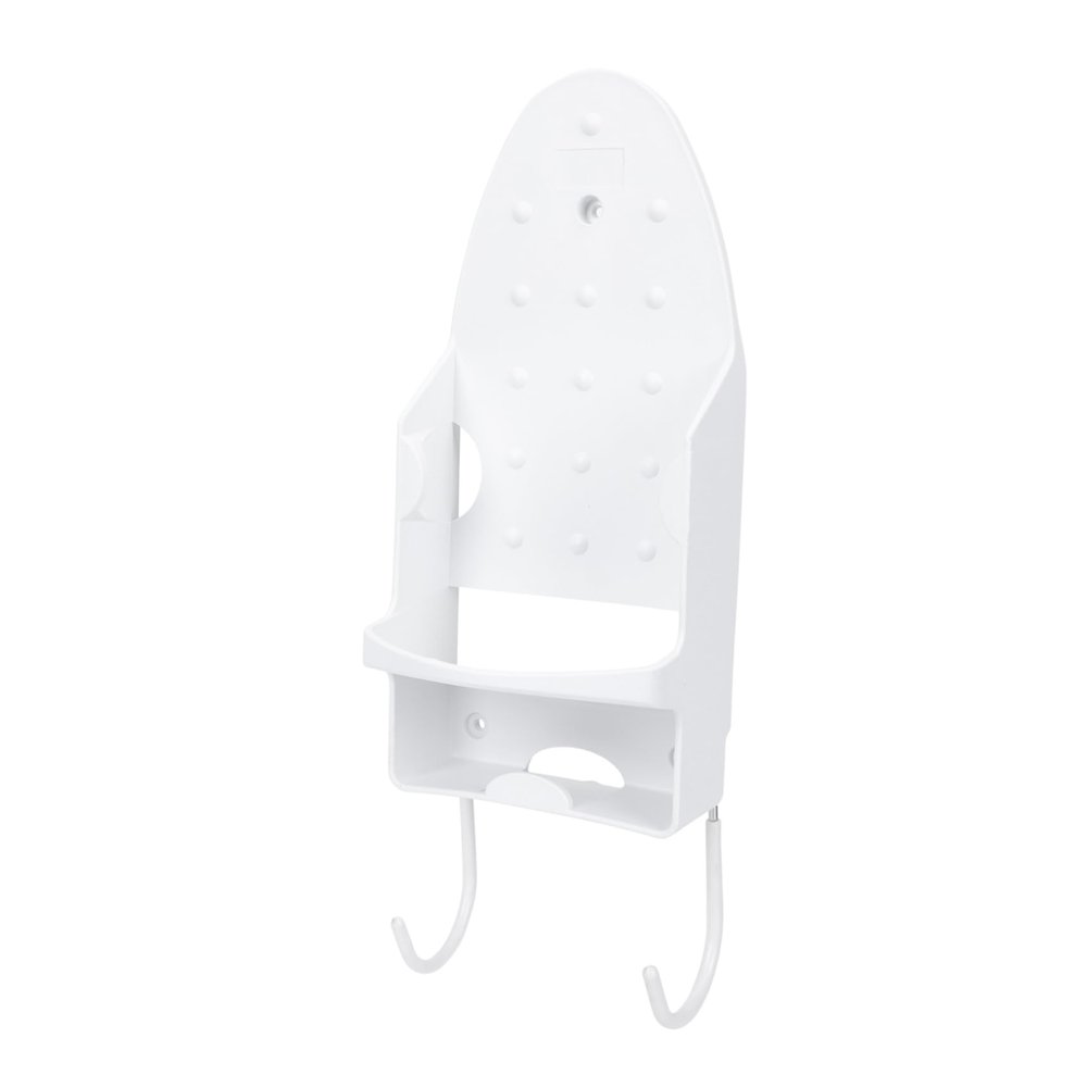 Wall Mounted Iron Rack and Ironing Board Shelf White Pbt Holder