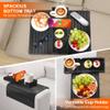 Joy&Grace Couch Cup Holder, 3-in-1 Magnetic Detachable Couch Arm Tray, Bamboo Sofa Armrest Table with Anti-Slip Pad, Sofa Armrest Tray Table (Black) view 3