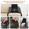 Joy&Grace Couch Cup Holder, 3-in-1 Magnetic Detachable Couch Arm Tray, Bamboo Sofa Armrest Table with Anti-Slip Pad, Sofa Armrest Tray Table (Black) view 4
