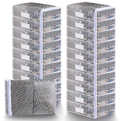 Mekueeex 20 Pack 15x11x4" Clear PVC Plastic Storage Bags with Zipper for Home, Clothes, Bedding, Blankets, Fabrics, Cosmetics, Christmas Decoration Organizer