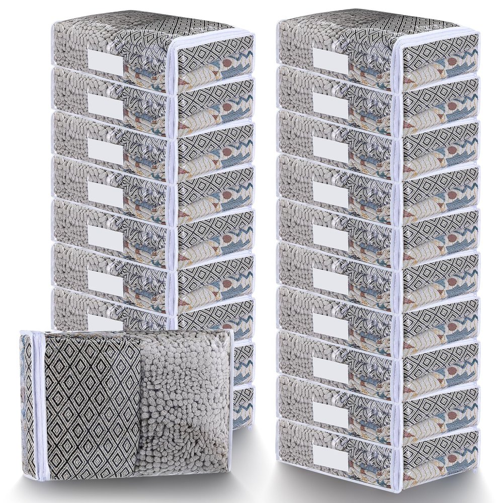 Mekueeex 20 Pack 15x11x4" Clear PVC Plastic Storage Bags with Zipper for Home, Clothes, Bedding, Blankets, Fabrics, Cosmetics, Christmas Decoration Organizer