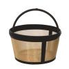 Practical Golden Tone Coffee Filter Sturdy Coffee Filter Coffee Strainer For 4/6/8/12 Cup Basket Styles Coffee Maker view 3