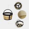 Practical Golden Tone Coffee Filter Sturdy Coffee Filter Coffee Strainer For 4/6/8/12 Cup Basket Styles Coffee Maker view 4