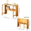 (Bamboo Folding Desk/L Office Computer Desk, Small Computer Table with Bookshelf Learning Computer Workstation and Writing Desk for Home Office Bedroom Small Spaces(Brown,83cm/32.6")") view 2
