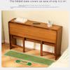 (Bamboo Folding Desk/L Office Computer Desk, Small Computer Table with Bookshelf Learning Computer Workstation and Writing Desk for Home Office Bedroom Small Spaces(Brown,83cm/32.6")") view 4